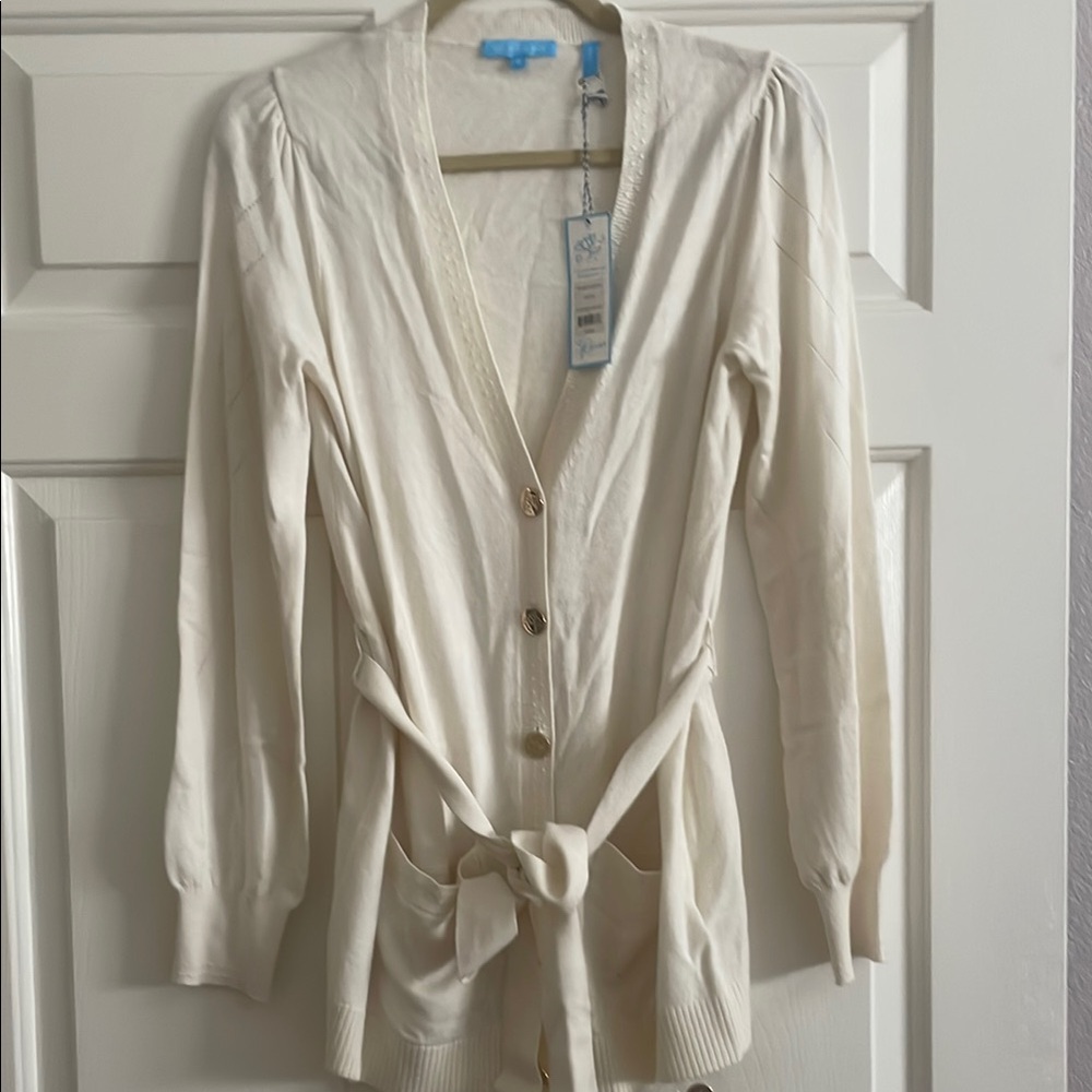 Draper James Cream Cardigan Sweater